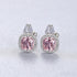 Cushion Cut Sterling Silver Pink Morganite Studs Earrings